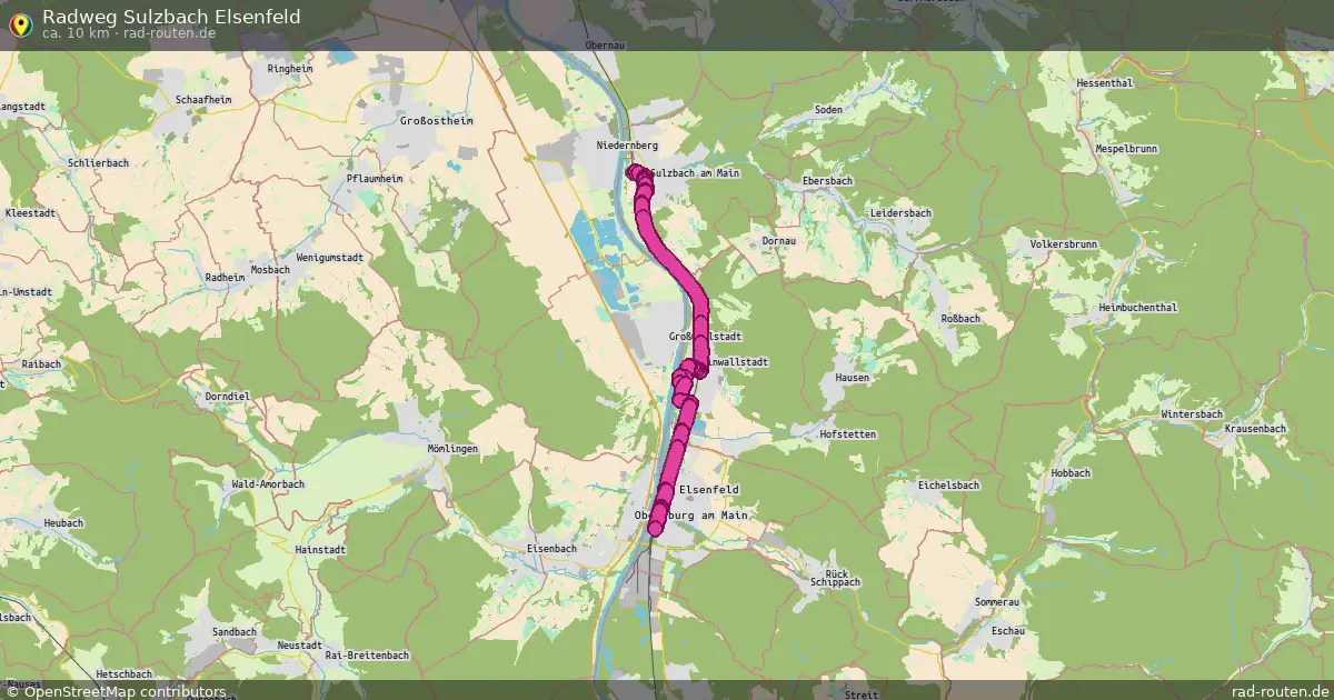 Radweg Sulzbach Elsenfeld – Fernradroute auf Rad-Routen.de