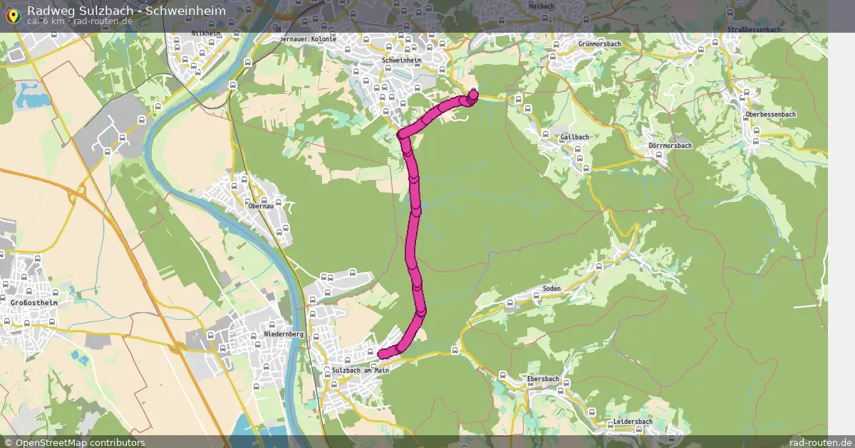 Radweg Sulzbach - Schweinheim – Fernradroute auf Rad-Routen.de