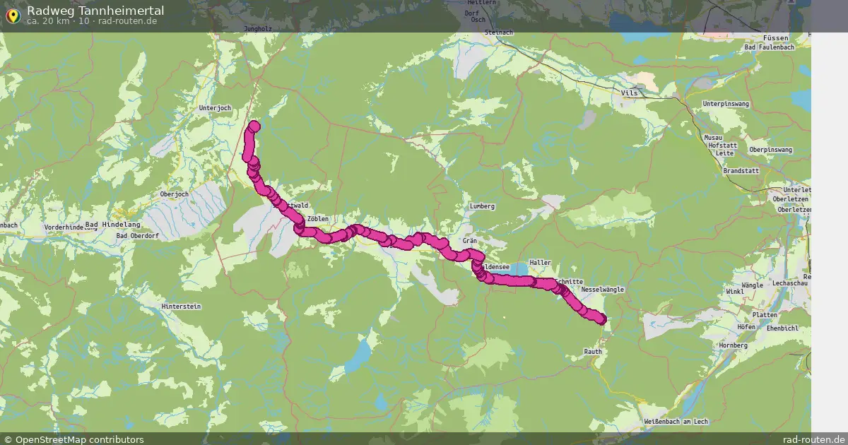 Radweg Tannheimertal (10) – Fernradroute auf Rad-Routen.de