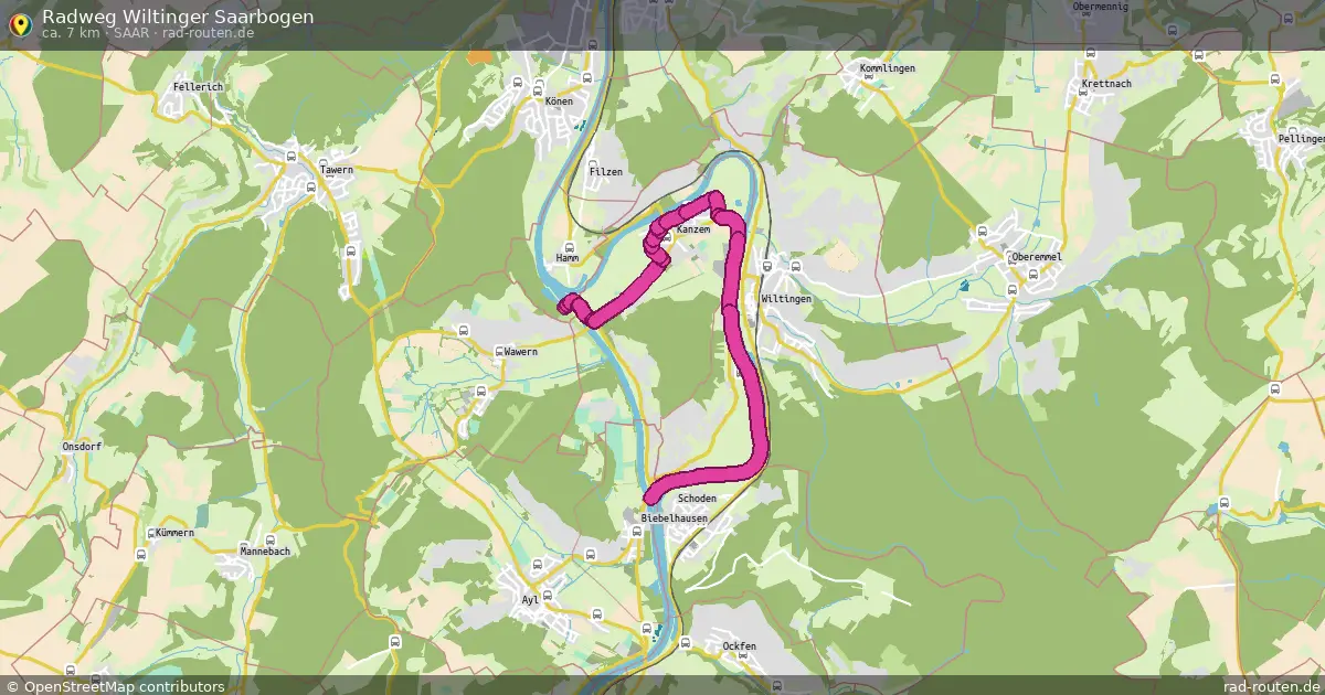 Radweg Wiltinger Saarbogen (Saar) – Fernradroute auf Rad-Routen.de