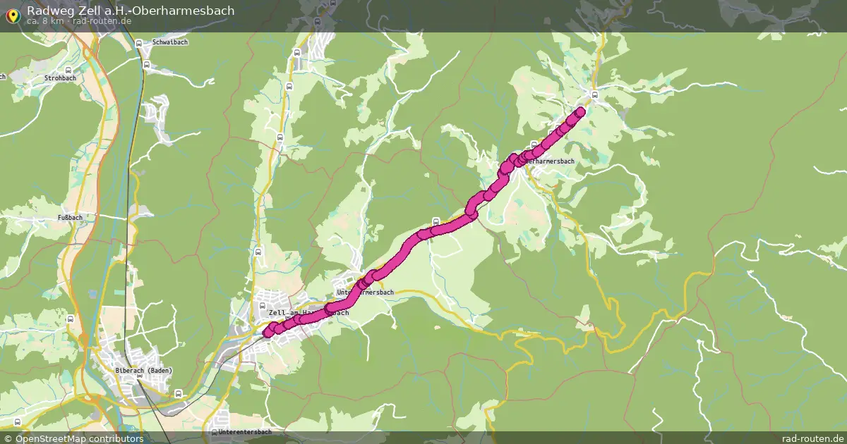 Radweg Zell a.H.-Oberharmesbach – Fernradroute auf Rad-Routen.de