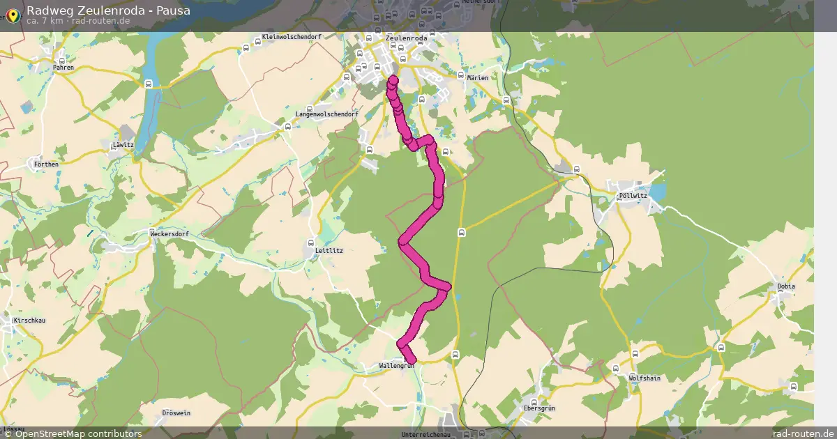 Radweg Zeulenroda - Pausa – Fernradroute auf Rad-Routen.de