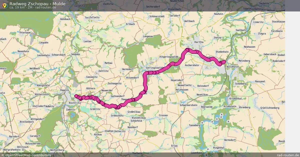 Radweg Zschopau - Mulde (ZM) – Fernradroute auf Rad-Routen.de