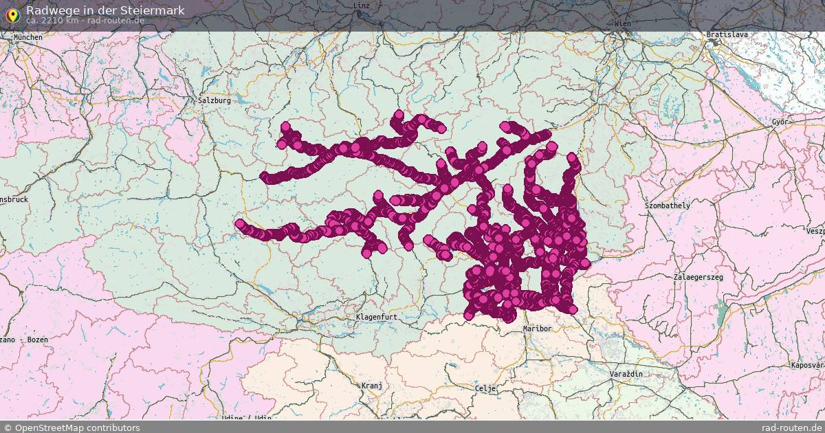 Radwege in der Steiermark – Fernradroute auf Rad-Routen.de