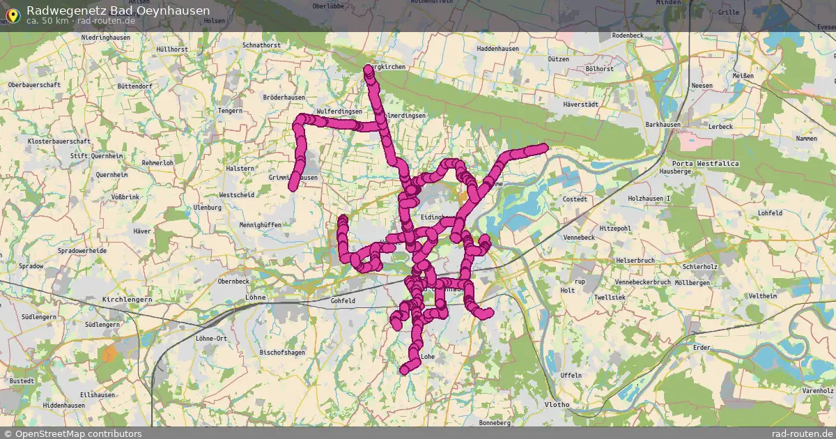 Radwegenetz Bad Oeynhausen – Fernradroute auf Rad-Routen.de