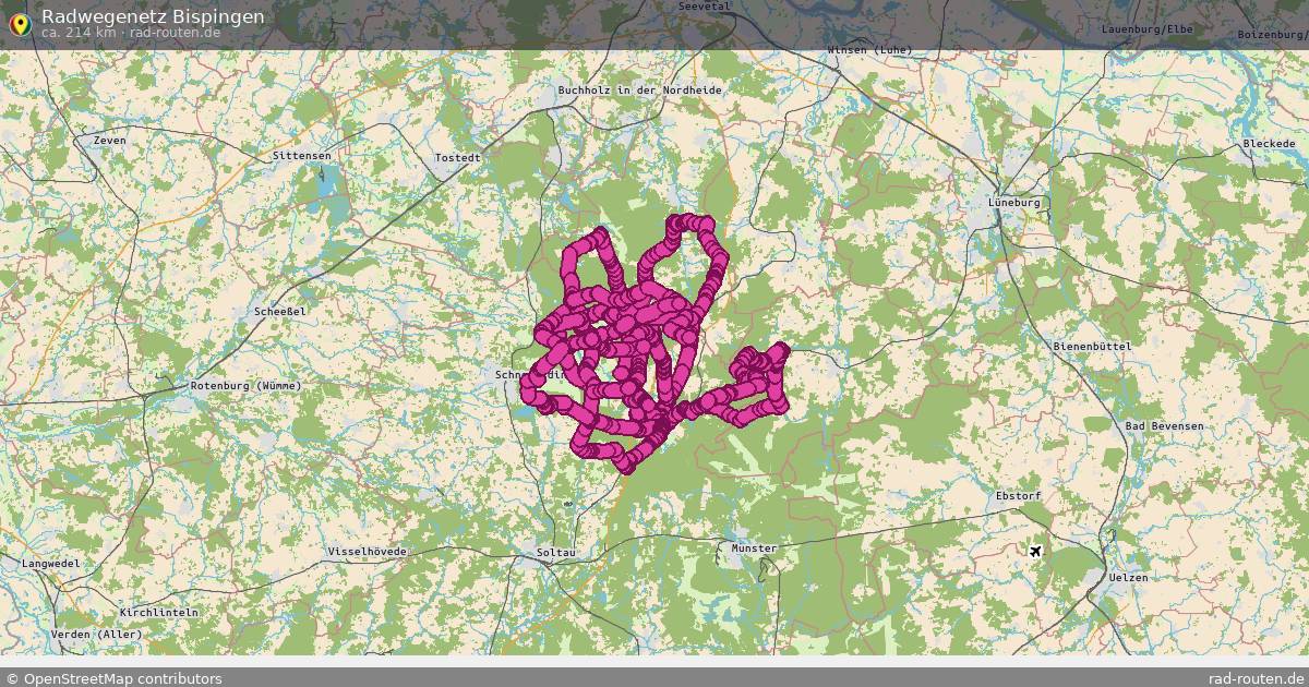 Radwegenetz Bispingen – Fernradroute auf Rad-Routen.de