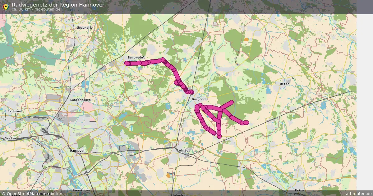 Radwegenetz der Region Hannover – Fernradroute auf Rad-Routen.de
