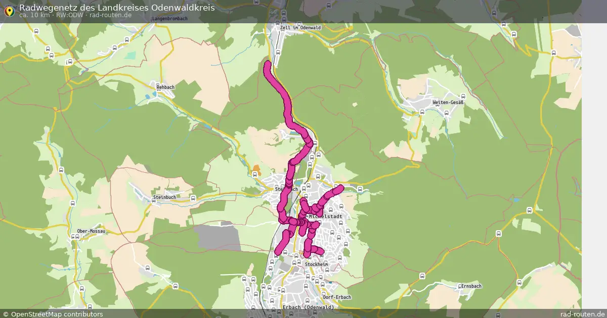 Radwegenetz des Landkreises Odenwaldkreis