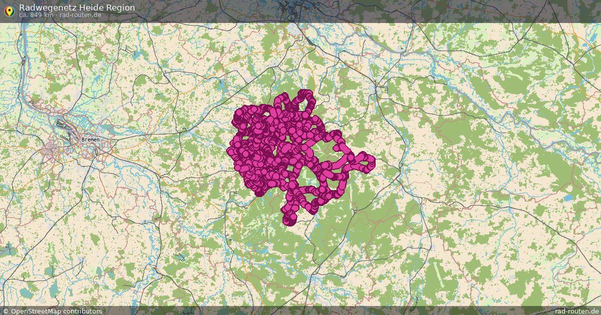 Radwegenetz Heide Region – Fernradroute auf Rad-Routen.de