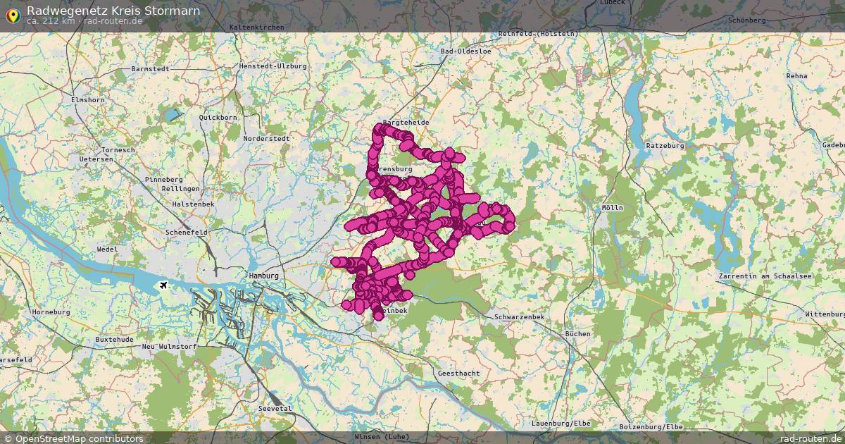 Radwegenetz Kreis Stormarn – Fernradroute auf Rad-Routen.de