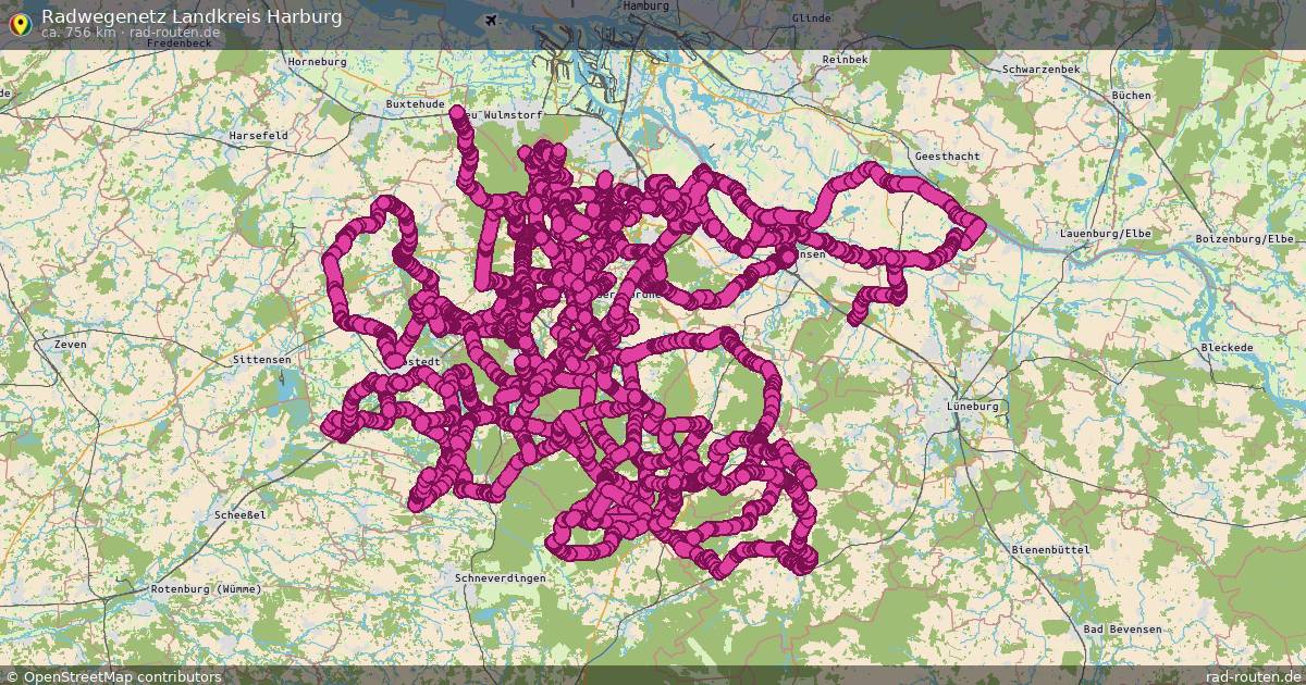 Radwegenetz Landkreis Harburg – Fernradroute auf Rad-Routen.de