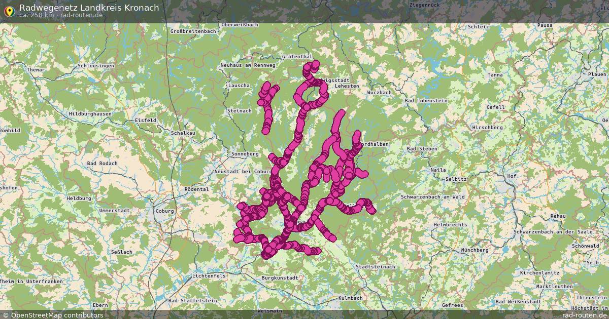Radwegenetz Landkreis Kronach – Fernradroute auf Rad-Routen.de