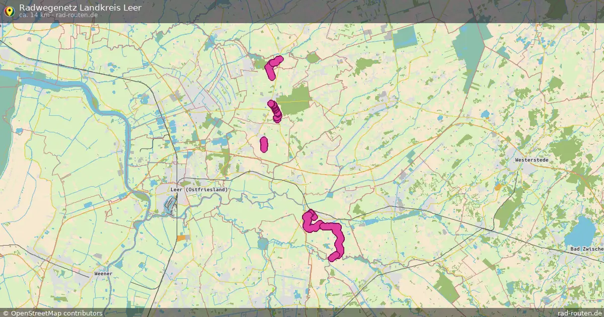 Radwegenetz Landkreis Leer – Fernradroute auf Rad-Routen.de