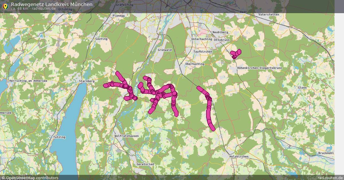 Radwegenetz Landkreis München – Fernradroute auf Rad-Routen.de
