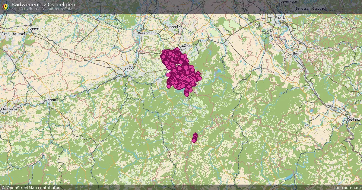 Radwegenetz Ostbelgien (GOB) – Fernradroute auf Rad-Routen.de