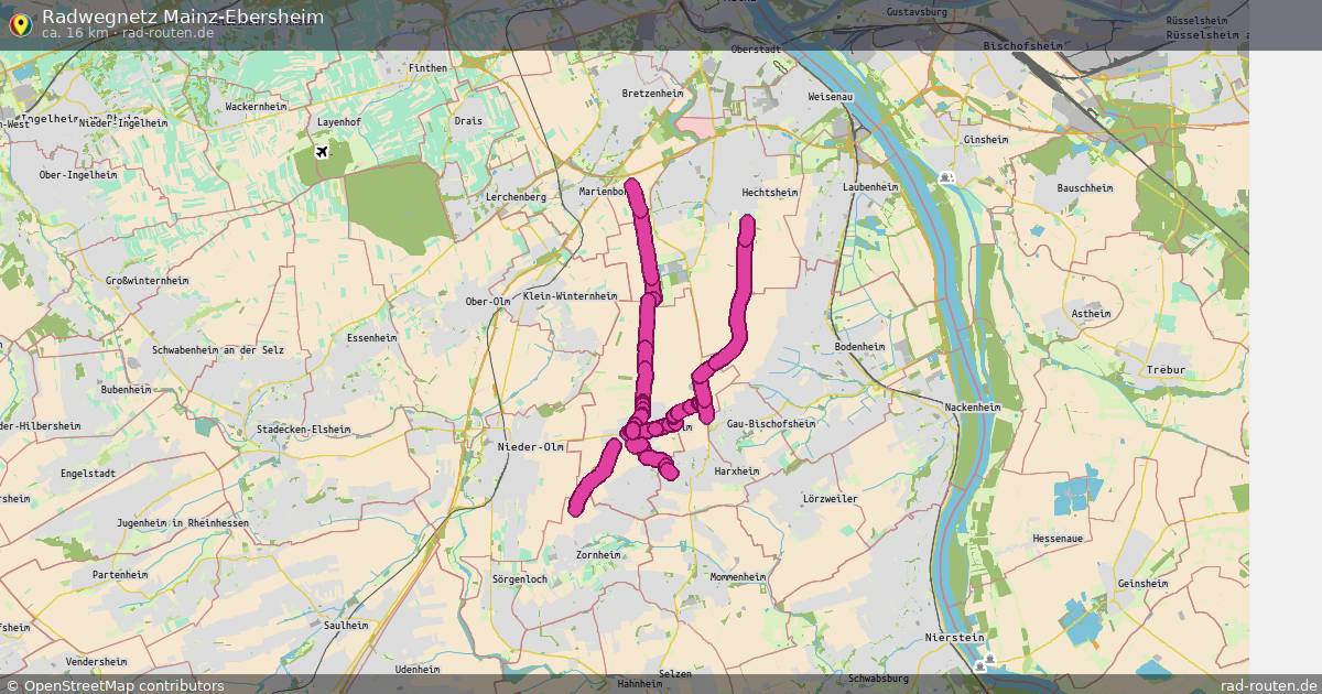 Radwegnetz Mainz-Ebersheim – Fernradroute auf Rad-Routen.de