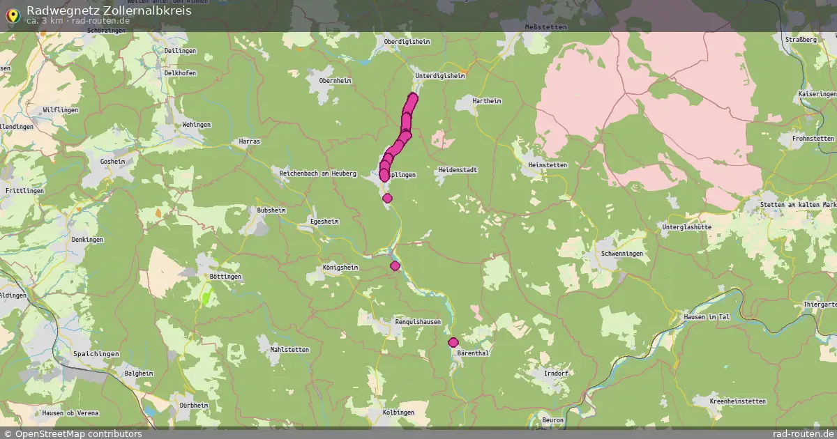Radwegnetz Zollernalbkreis – Fernradroute auf Rad-Routen.de