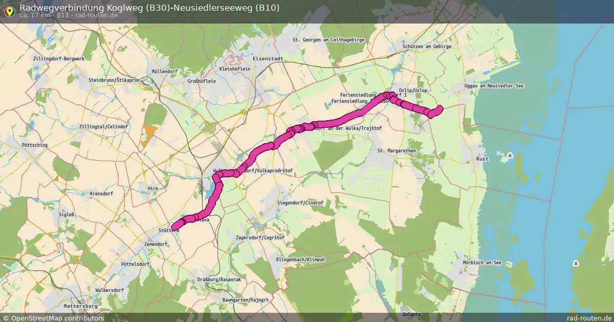 Radwegverbindung Koglweg (B30)-Neusiedlerseeweg (B10)