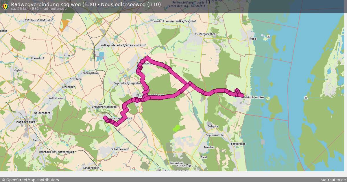 Radwegverbindung Koglweg (B30) - Neusiedlerseeweg (B10)