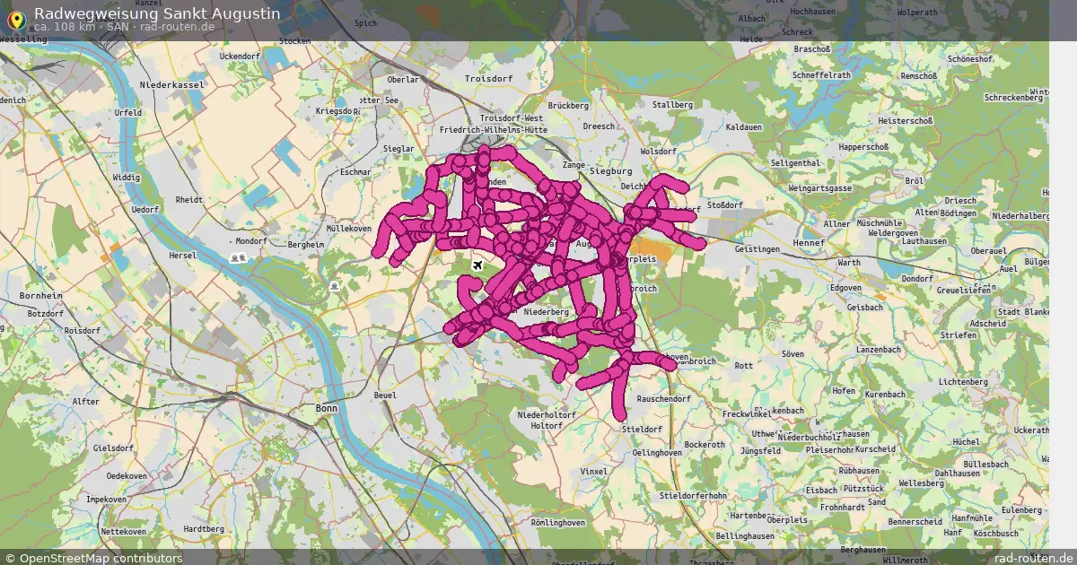Radwegweisung Sankt Augustin (SAN) – Fernradroute auf Rad-Routen.de