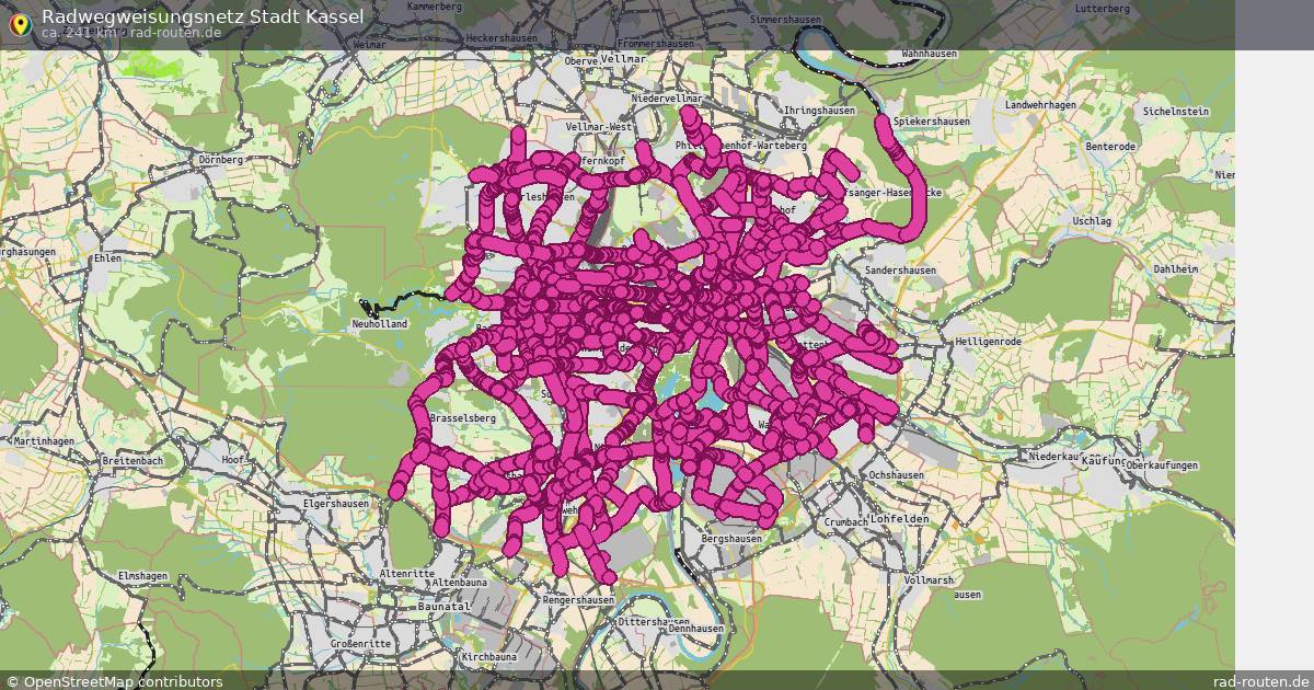 Radwegweisungsnetz Stadt Kassel – Fernradroute auf Rad-Routen.de