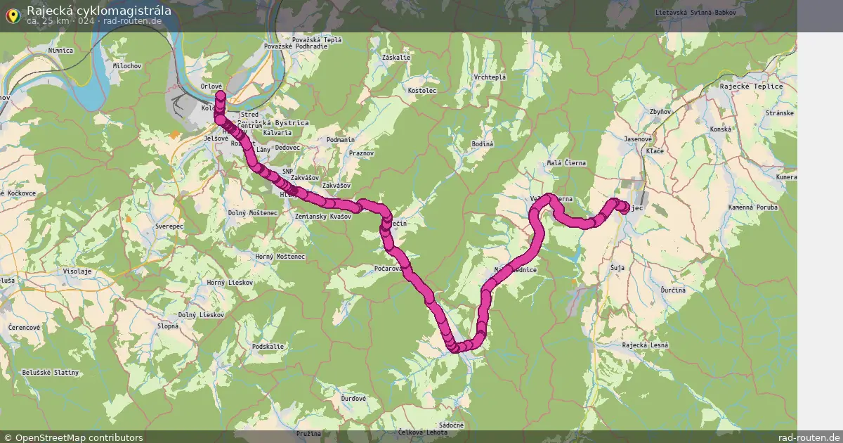 Rajecká cyklomagistrála (024) – Fernradroute auf Rad-Routen.de