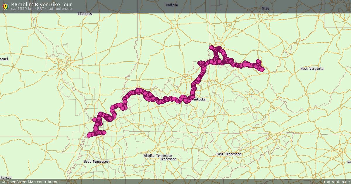 Ramblin' River Bike Tour (RRT) – Fernradroute auf Rad-Routen.de