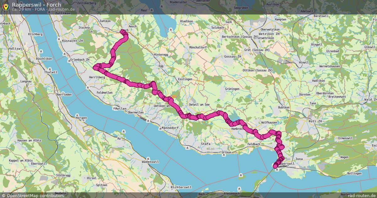 Rapperswil - Forch (FoRa) – Fernradroute auf Rad-Routen.de