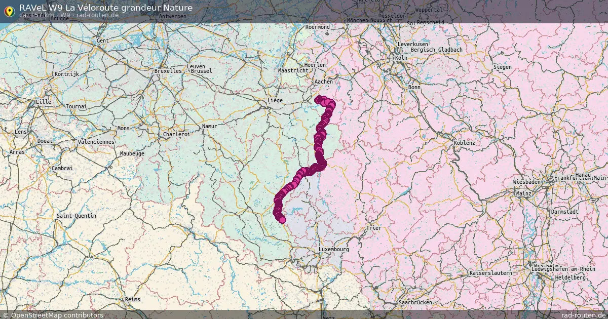 RAVeL W9 La Véloroute grandeur Nature (W9) – Fernradroute auf Rad-Routen.de