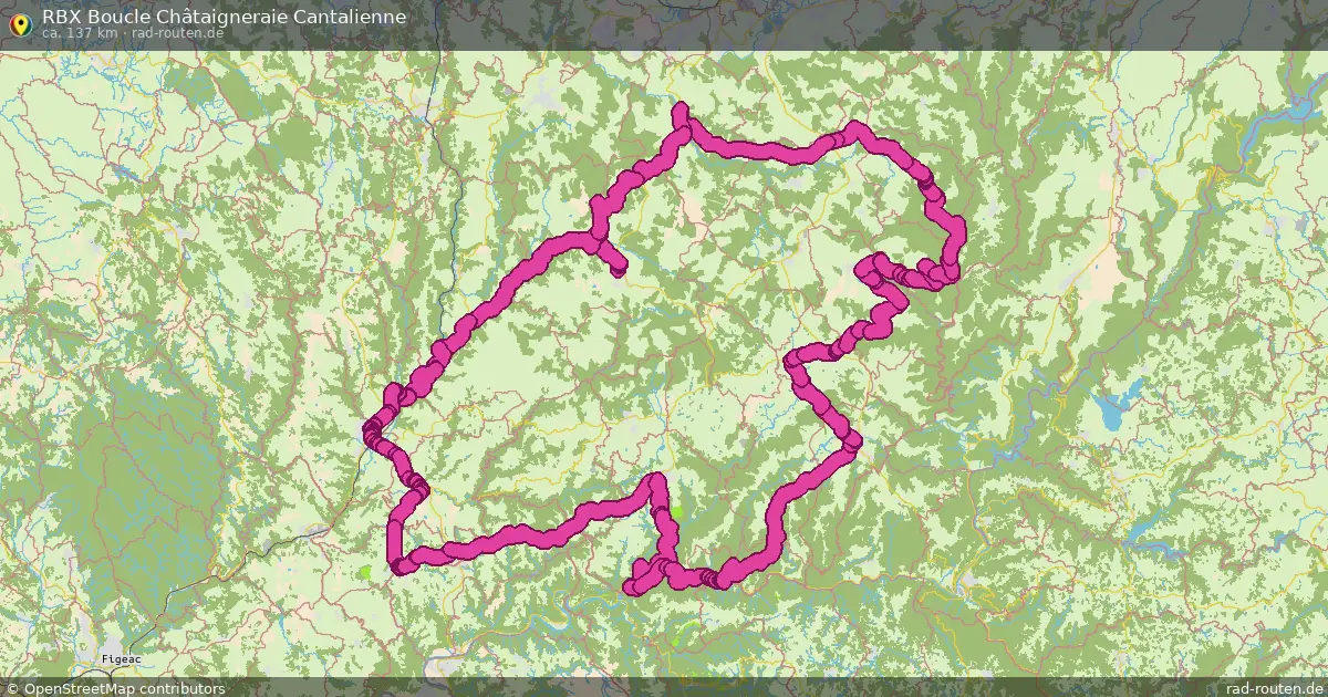 RBX Boucle Châtaigneraie Cantalienne – Fernradroute auf Rad-Routen.de