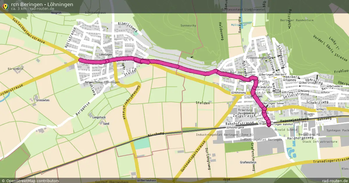 rcn Beringen - Löhningen (Rundweg) in Beringen – Fernradroute, ca. 3 km auf Rad-Routen.de