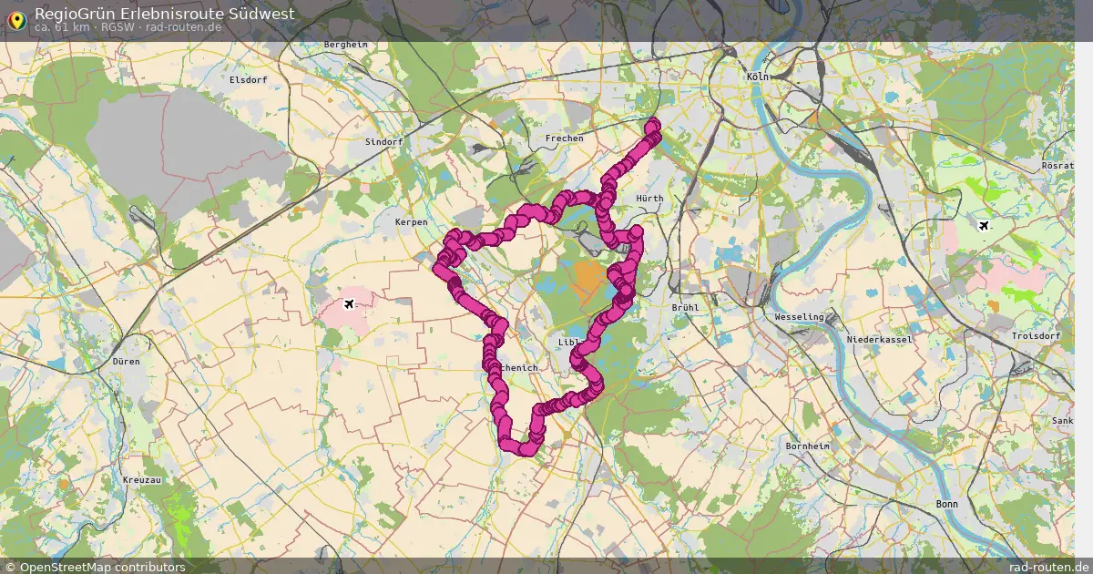 RegioGrün Erlebnisroute Südwest (RGSW) – Fernradroute auf Rad-Routen.de