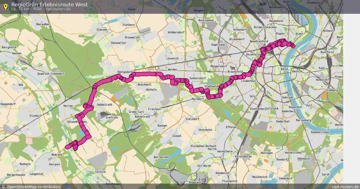 RegioGrün Erlebnisroute West (RGW) – Fernradroute auf Rad-Routen.de
