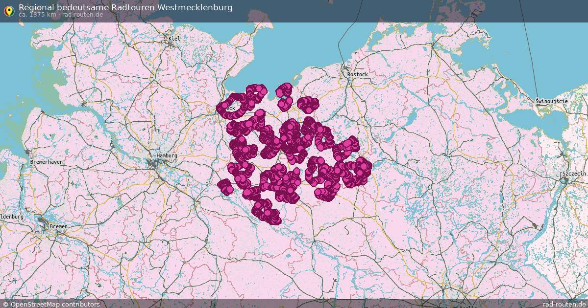 Regional bedeutsame Radtouren Westmecklenburg – Fernradroute auf Rad-Routen.de