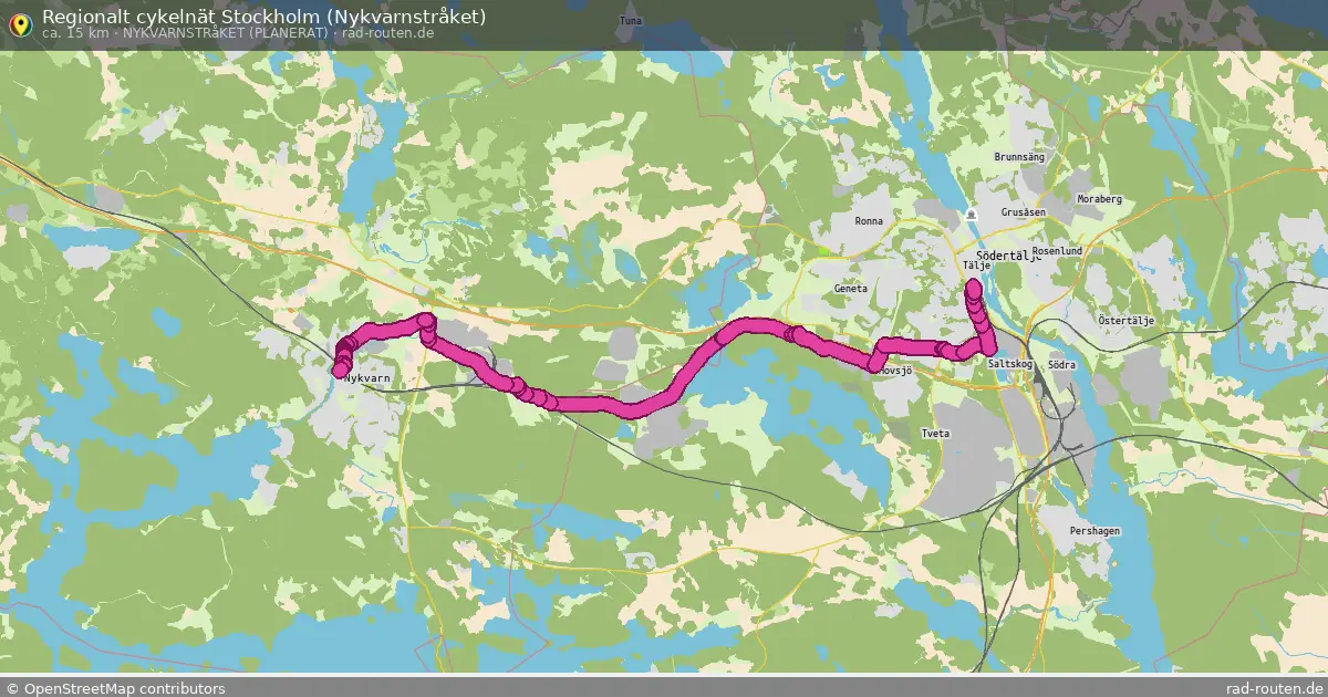 Regionalt cykelnät Stockholm (Nykvarnstråket) (Nykvarnstråket (planerat)) – Fernradroute auf Rad-Routen.de