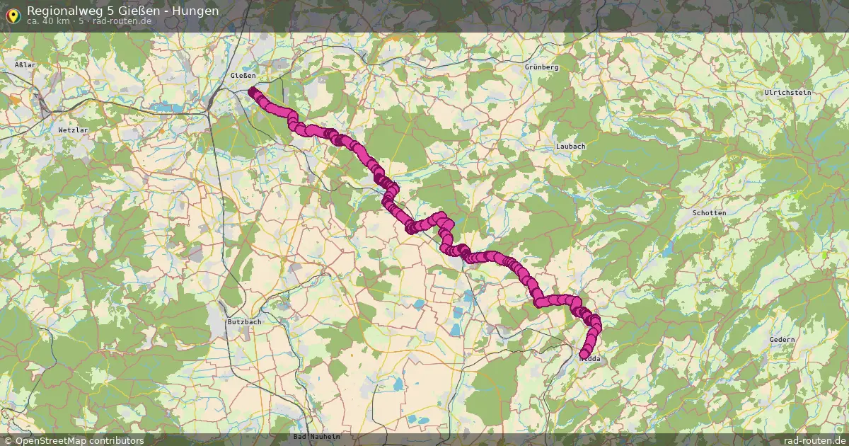 Regionalweg 5 Gießen - Hungen (5) – Fernradroute auf Rad-Routen.de