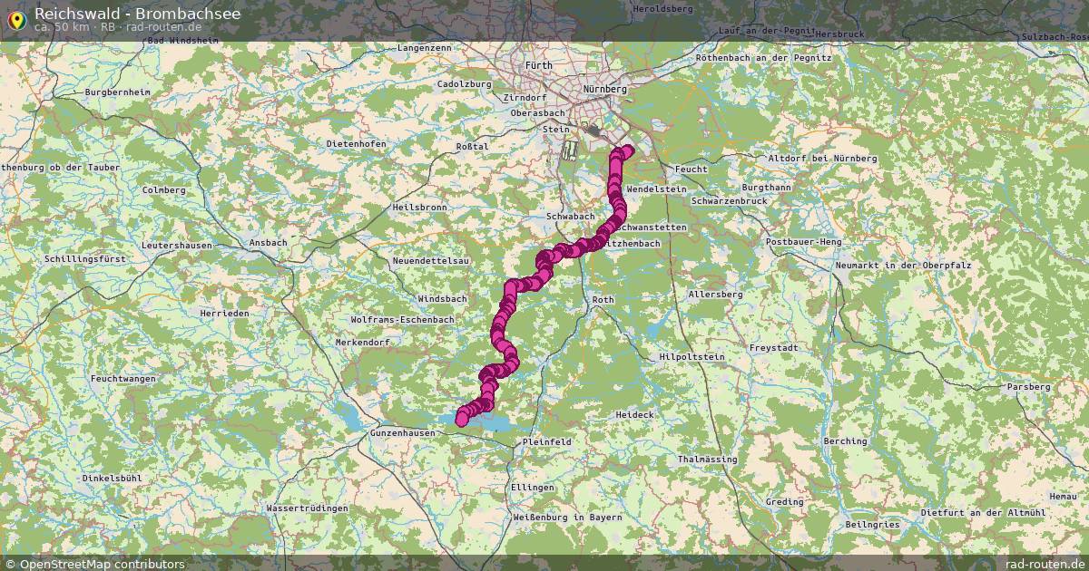 Reichswald - Brombachsee (RB) – Fernradroute auf Rad-Routen.de
