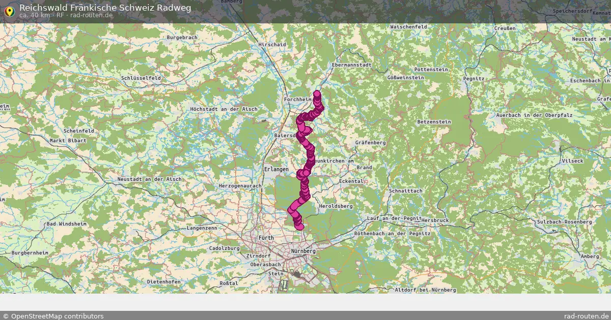 Reichswald Fränkische Schweiz Radweg