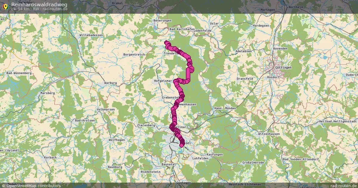 Reinhardswaldradweg (RW) – Fernradroute auf Rad-Routen.de