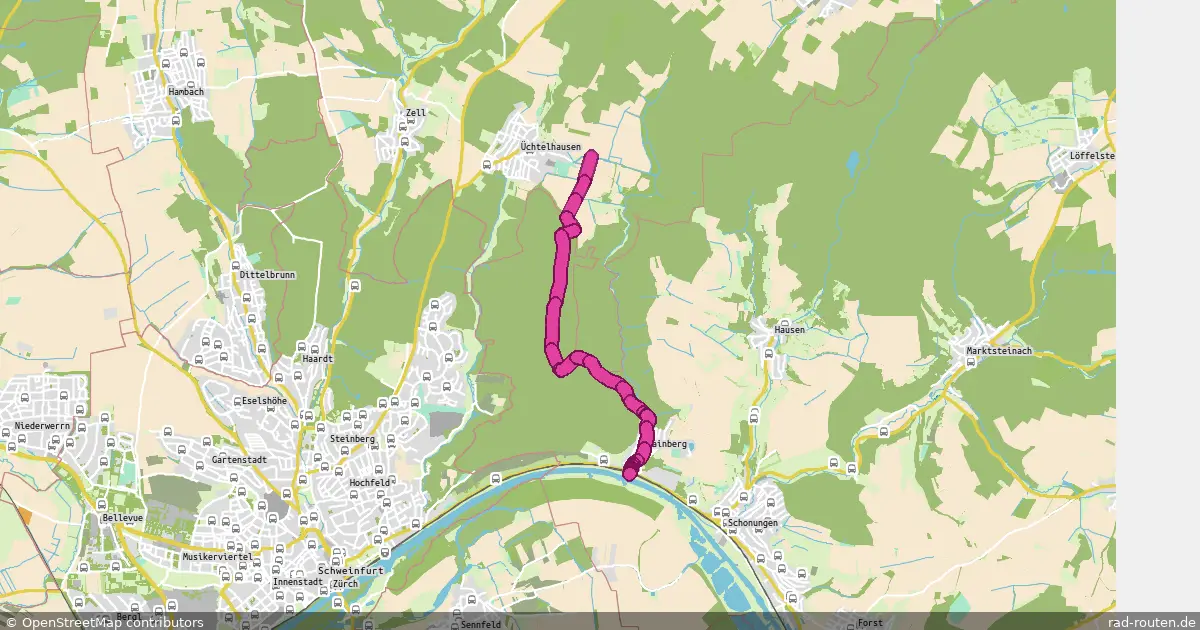 Radroute Üchtelhausen – Schonungen – Fernradroute auf Rad-Routen.de