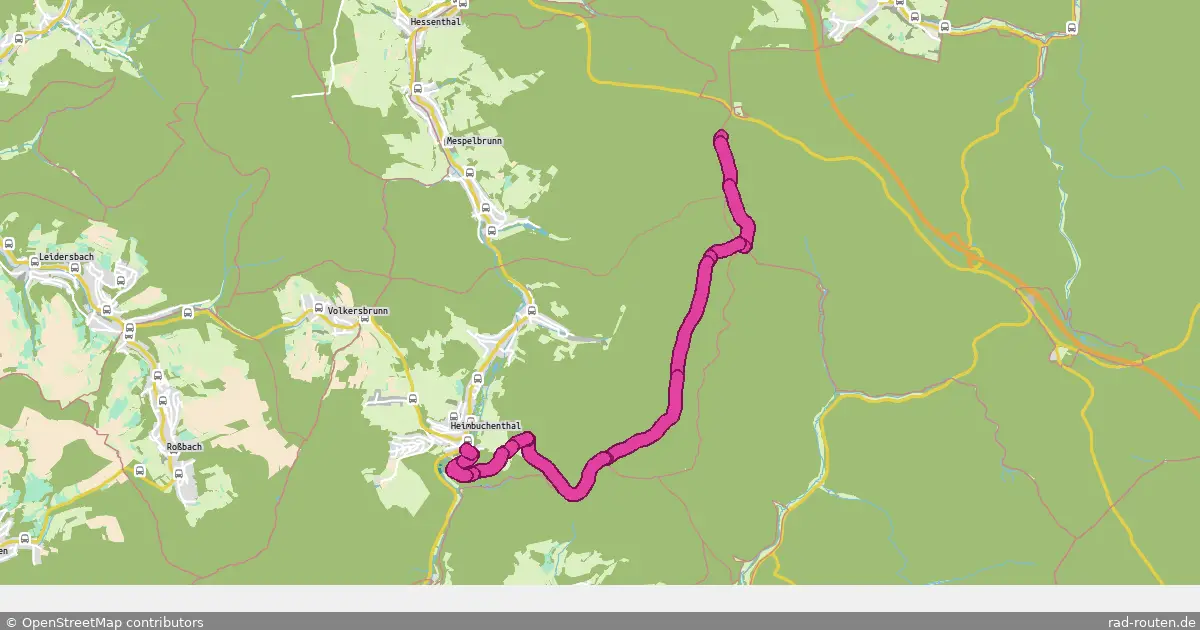 Radroute Rohrbrunner Forst – Heimbuchenthal – Fernradroute auf Rad-Routen.de