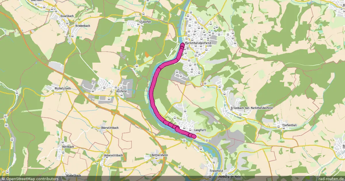 Radroute Marktheidenfeld – Triefenstein – Fernradroute auf Rad-Routen.de