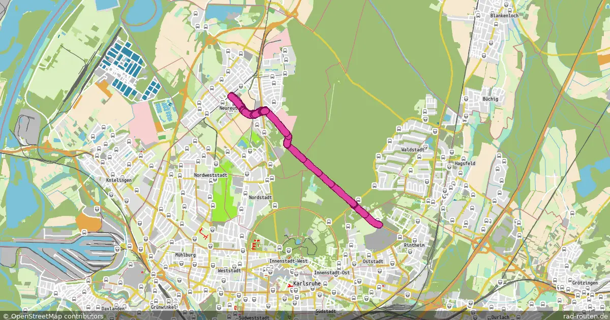 Radroute Karlsruhe – Karlsruhe – Fernradroute auf Rad-Routen.de
