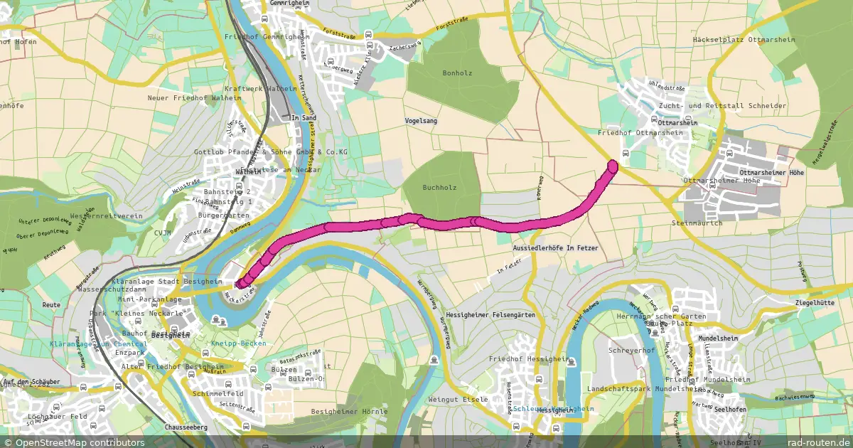 Radroute Besigheim – Besigheim – Fernradroute auf Rad-Routen.de