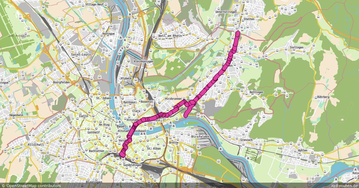 Radroute Riehen – Basel – Fernradroute auf Rad-Routen.de