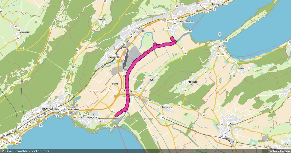 Radroute Le Landeron – La Tène – Fernradroute auf Rad-Routen.de