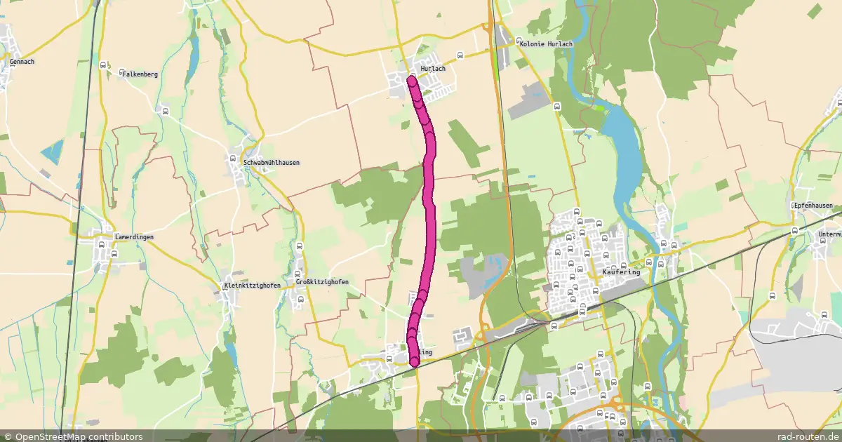 Radroute Hurlach – Igling – Fernradroute auf Rad-Routen.de