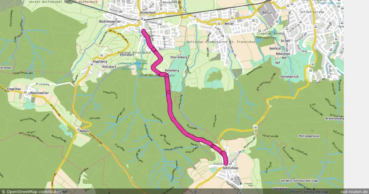 Radroute Winterbach – Schorndorf – Fernradroute auf Rad-Routen.de