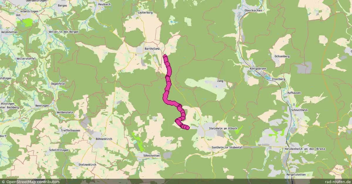 Radroute Essingen – Steinheim am Albuch – Fernradroute auf Rad-Routen.de