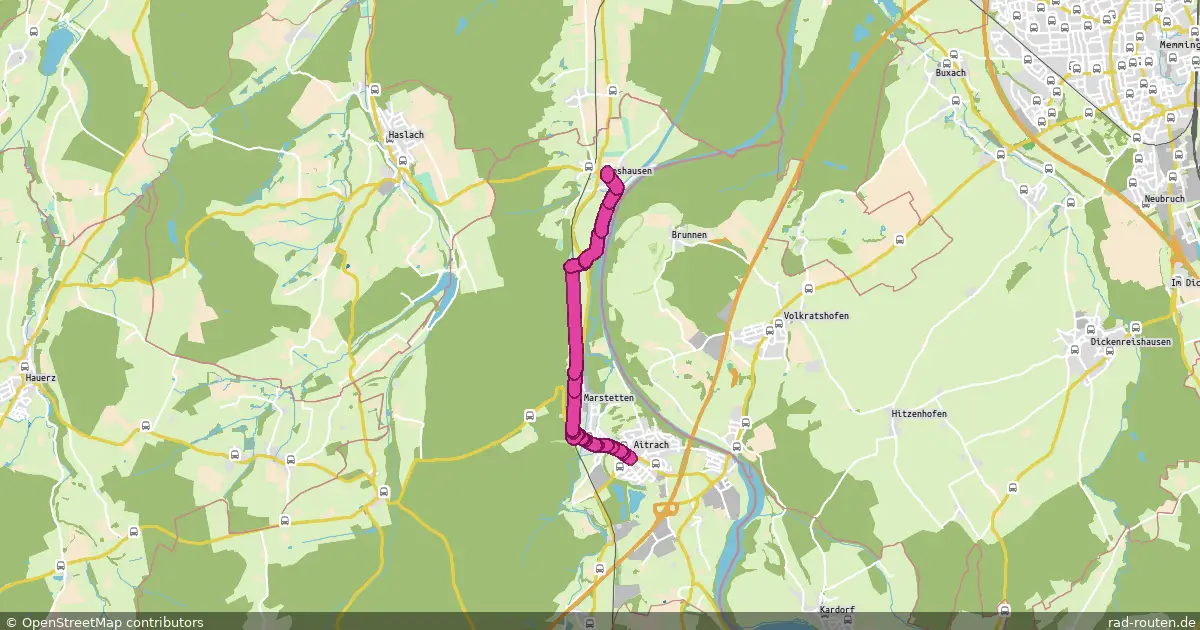 Radroute Aitrach – Aitrach – Fernradroute auf Rad-Routen.de